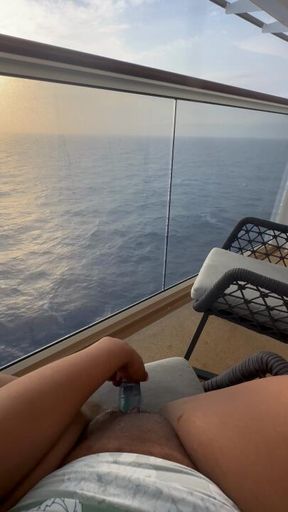 Squirting on ship balcony