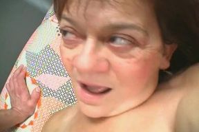 Wild Granny in Black Stockings Showing off Her Sexy Moves