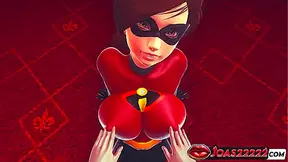 Helen Parr The Incredibles Gets an Orgasm from Breast Play and Cunnilingus - Fingering