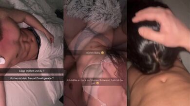 18 year old girlfriend cheats on her boyfriend on Snapchat and lets herself cum all over cuckold sex