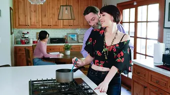 Redhead Teen & MILF Offer Anytime Shaved Pussies in Threesome with Jack Vegas