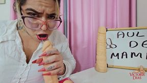 WICKED SMOKING TEACHER GIVES A LESSON IN BLOWJOB WITH LOTS OF SPIT ON HER TOYS - CLIP 2 - BY VICTORIA DIAS - NEW JULY 2025