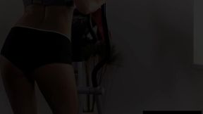 ”Foxy beautiful babe Vanessa Decker masturbates on the gym floor”