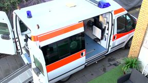 Sexy natural nurse gets fucked in the hospital car