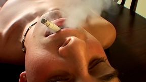 Cute Hoyt Jaeger smokes cigars while jerking off and cumming