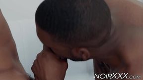 Black guys kiss and prepare for passionate anal sex