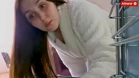 Stepmother's hand is stuck in the oven, she asks for help, this aroused her stepson  Stepmother: - I swear to you, I will tell everyone about your act!