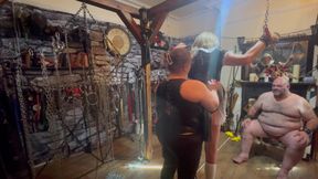 Part 4- Domina Satana Takes Booboo and Maid Jayne in the Dungeon Before He Goes to Wales