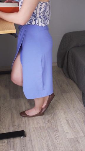 Watching Coworkers Legs In Slit Skirt   Clip 3