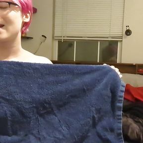 Silly slut teasing tits &amp; singing while folding clothes and hanging out with you