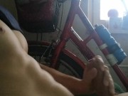 Teen athlete HUGE convulsing cumshot