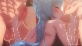 Anime girl licking big cocks