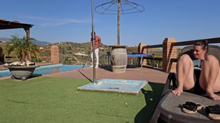 POOL GUY CAUGHT ME PLAYING WITH MY WET PUSSY I GAVE THE POOL GUY A HANDJOB