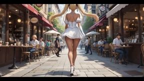 A Walk with Rumi - She Plays with Her Pussy Ai Generated