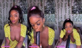 Ts Samantha gets her face ruined POV deepthroat joi black ebony ts