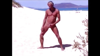 Tanned guy on beach in tiny string thong (temporarily!) 2