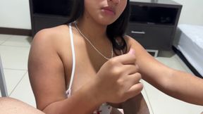 I get her milk out in less than 10 minutes with a very hot blowjob
