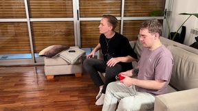 his gf caught us sucking her boyfriend s dick - straight to gay bareback blowjob threesome