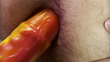 Big cock peg close up