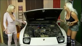 Hot MILF Car Mechanic Seduce By Her Naughty Client and Having A Lesbian Sex