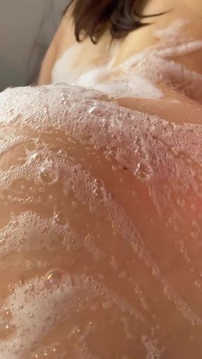 Lilu Moon Masturbates Wet Pussy with Big Vibrator &amp; Intensive Orgasm in the Bathroom   Clip 1