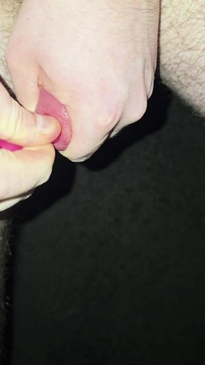 Inserting my 22inch (55,88cm) long urethral sound all the way into my cock. Look how it got devoured