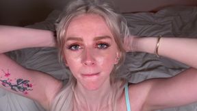 Skinny blonde freckles beauty plays JOI POV roleplay