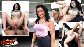 GERMAN SCOUT - Latina Bruno Santos with Fit Body and Round Ass Pick Up for Casting Fuck