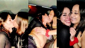 lesbian kisses, my husband films everything,  real  rimming all in the car