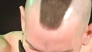 Bondage Domination - Leather-Bound Submissive Faces Humiliation And Pain