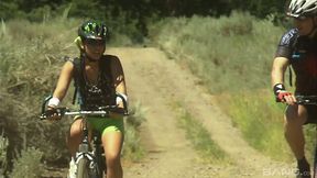 Delicious Asian babe Avena Lee is fucked after riding bicycle