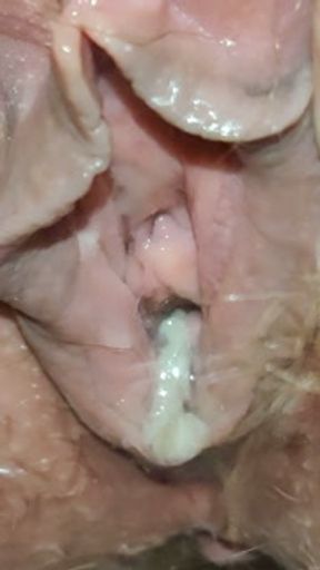 Hairy Creamy Pussy Pissing Close Up And Farting