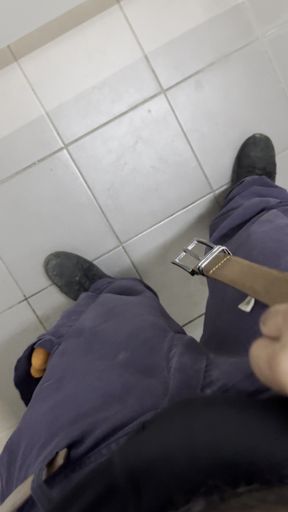 Jerking off in a Public Restroom