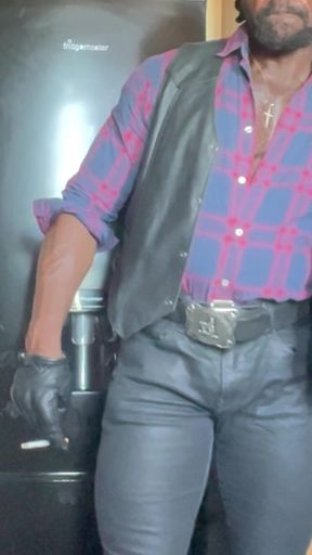 Black Leather Smoking Dad