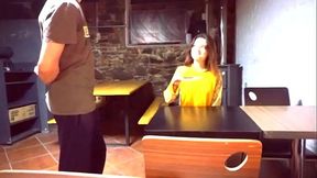 Hot sex in the basement of my house. She takes my cum!