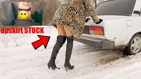 VIKA GOT STUCK IN THE SNOW IN A VAZ 2107_4K PRO RES HDR_full video 40 min_upskirt version