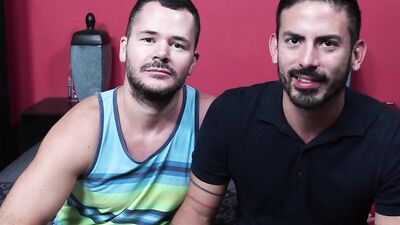 Bearded Handsome Latino Sucks A Huge Hunk Cock