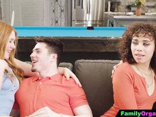 Shaggy Teen and her Ginger Ally Exchange their Stepbrothers