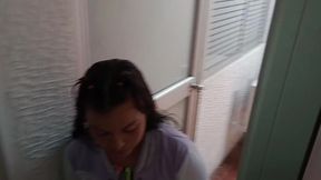 Step-sis gives a killer oral while doing homework