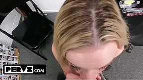 Curvy blonde wife caught getting a sloppy blowjob