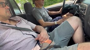 Army man big cock car jacking and jerking in public traffic: bbmike risky cumming in daytime