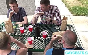Horny stepsons swap by their stepdads and anal fucked them