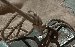 Busty bound guard anal fucked