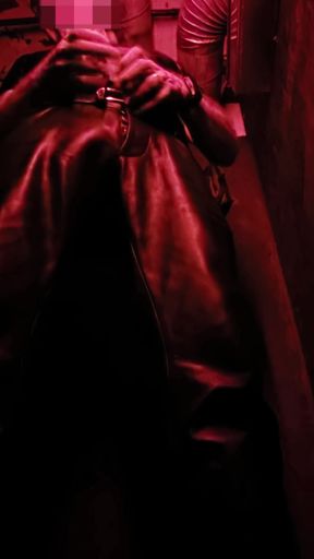 I Show You My Leather Bulge in the Corner of the Darkroom, and Then Pull Out My Hard Cock for You