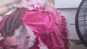 sissy maid ruby tied up in strict stress position punishment