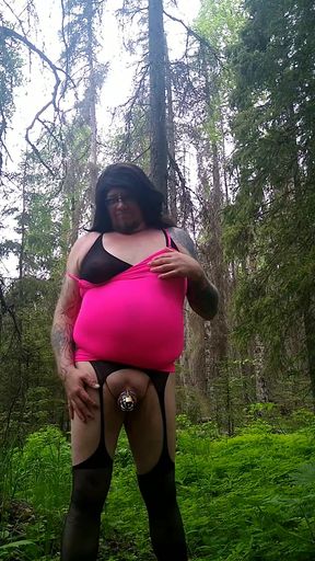 Closet Crossdresser Pushing His Luck in Public