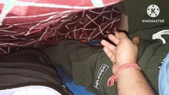 Desi stepbrother strokes his monster cock in underwear at midnight