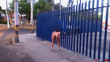 Amateur Latina MILF Danna Hot exposes her big tits and juicy ass in public
