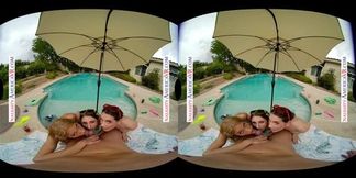 Naughty America Summer vacationing babes Khloe Kapri, Penelope Kay, and Sera Ryder hook up with their rental owner