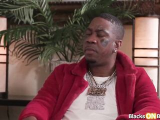 Golden-haired girlfriend cuck bf with ebony stud